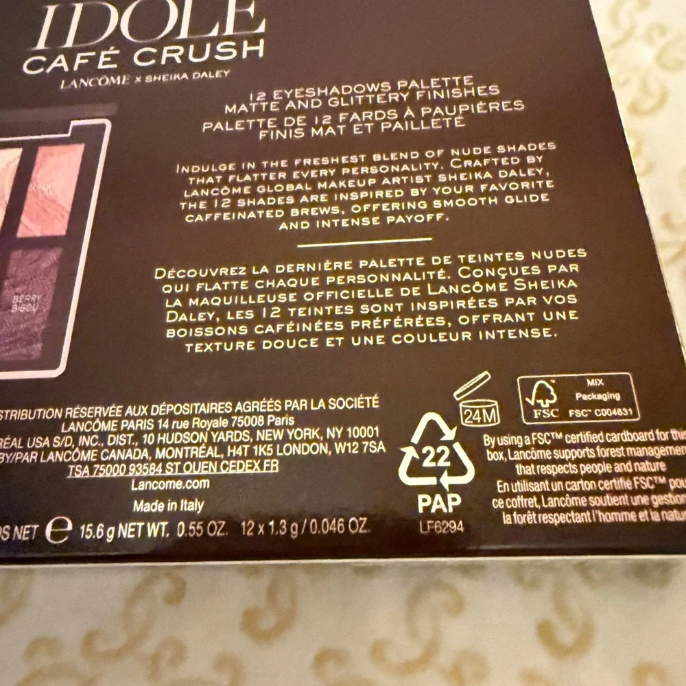 Lancôme Idôle Café Crush NEW Eyeshadow Palette never touched